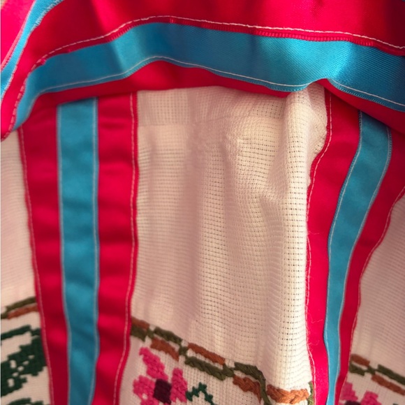 Handmade Embroidered Mexican Huipil Top Dress Oaxaca Hand Sewn Artisan Vintage - Picture 4 of 10
